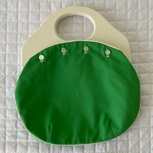 Vintage Bermuda Bag Green and White with Gingham